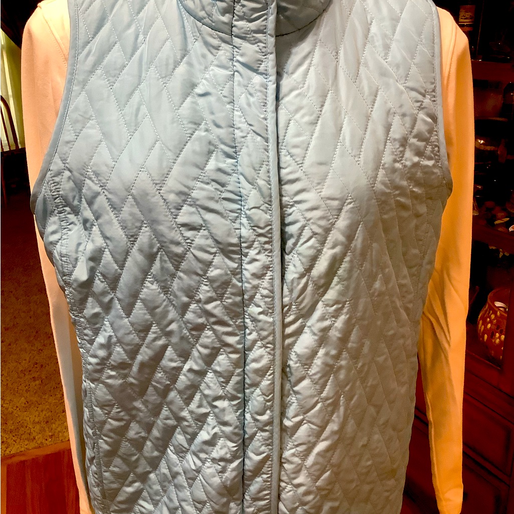 Polyester Light Blue Quilted Vest